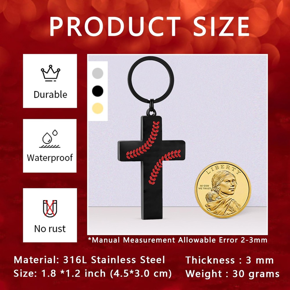 Miss Chipmunk Cross Keychains for Men Medium, Black