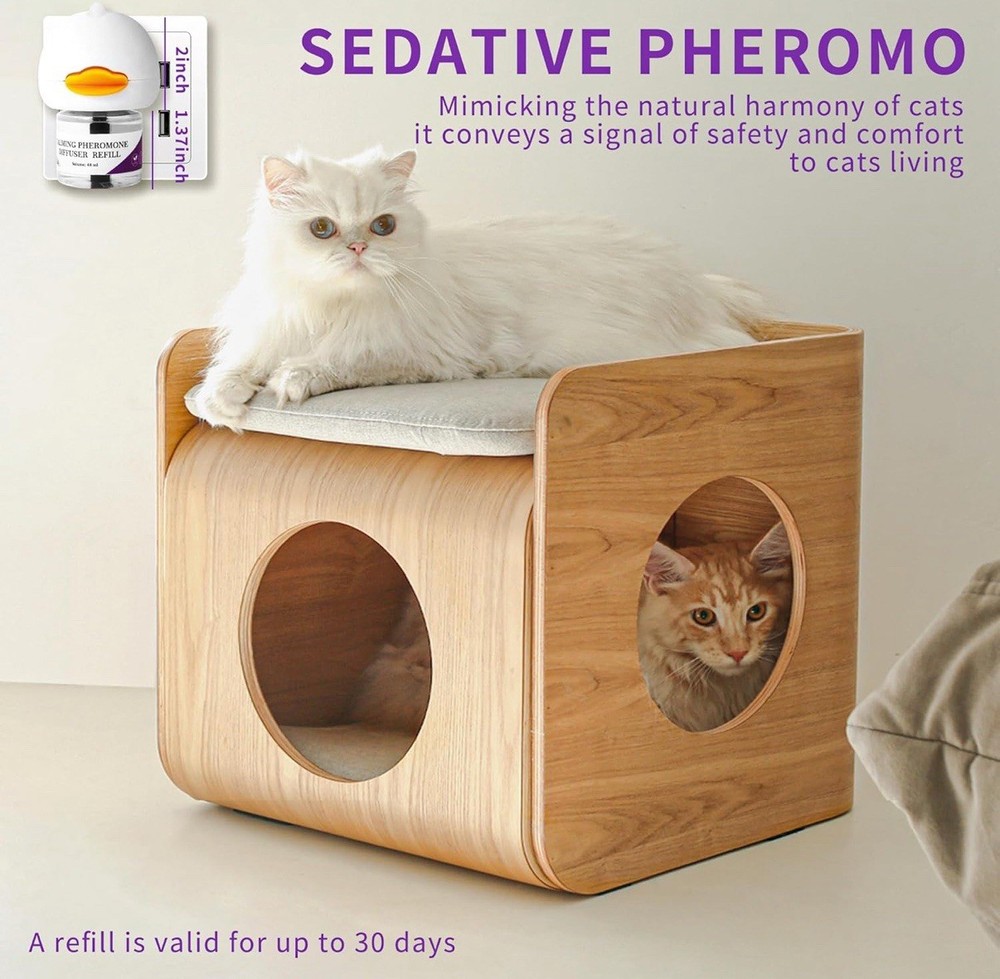 Cat Calming Pheromone Diffuser Kit Plug‑In with 2 Refills Anxiety Relief