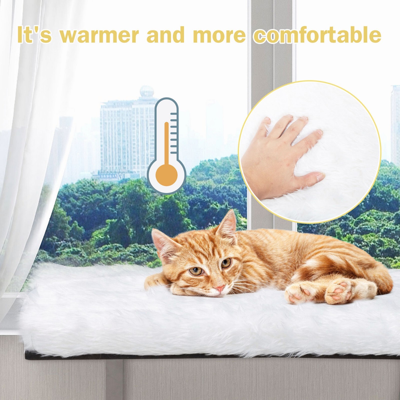 COZIWOW Cat Perch Cat Hammock Window Seat Padded Cat Wall Bed for Sunbathing