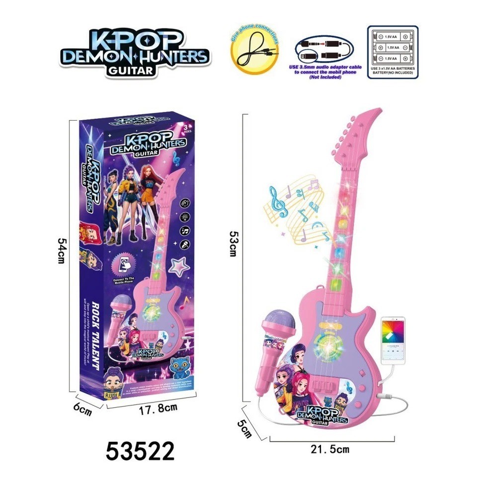 Cosplay K-Pop Demon Music Microphone Toy for Kids–Light-Up Singing Microphone US