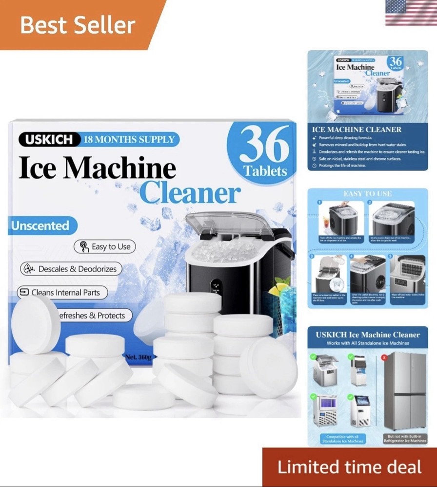 All-in-One Ice Maker Cleaning Tablets, 36 Pack - Easy, Effective Maintenance