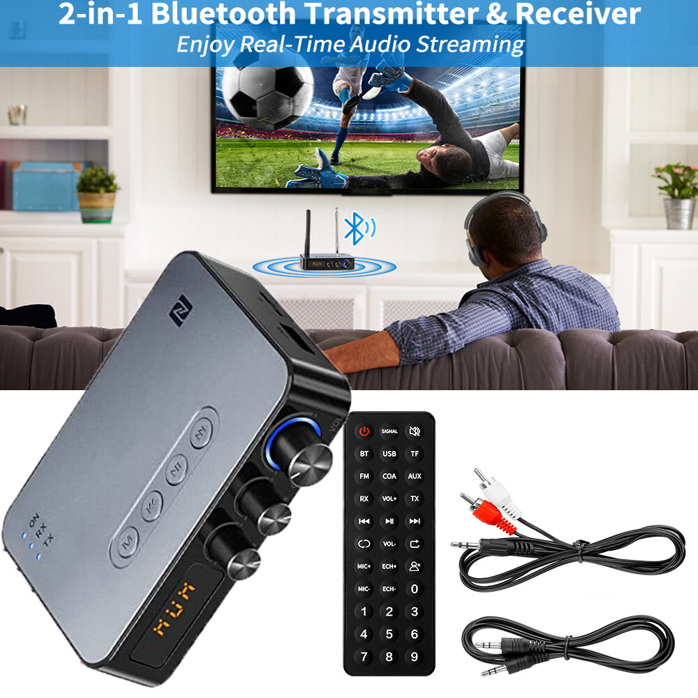 2 in 1  Bluetooth 5.1 Audio Adapter Transmitter Receiver Wireless Adapter AUX US