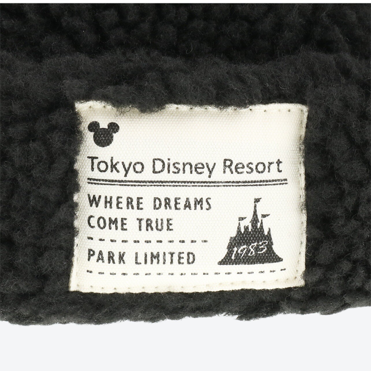 Japan Tokyo Disney Resort Cap Fluffy Black Hat Ears Mickey 58cm 【Pre Order】