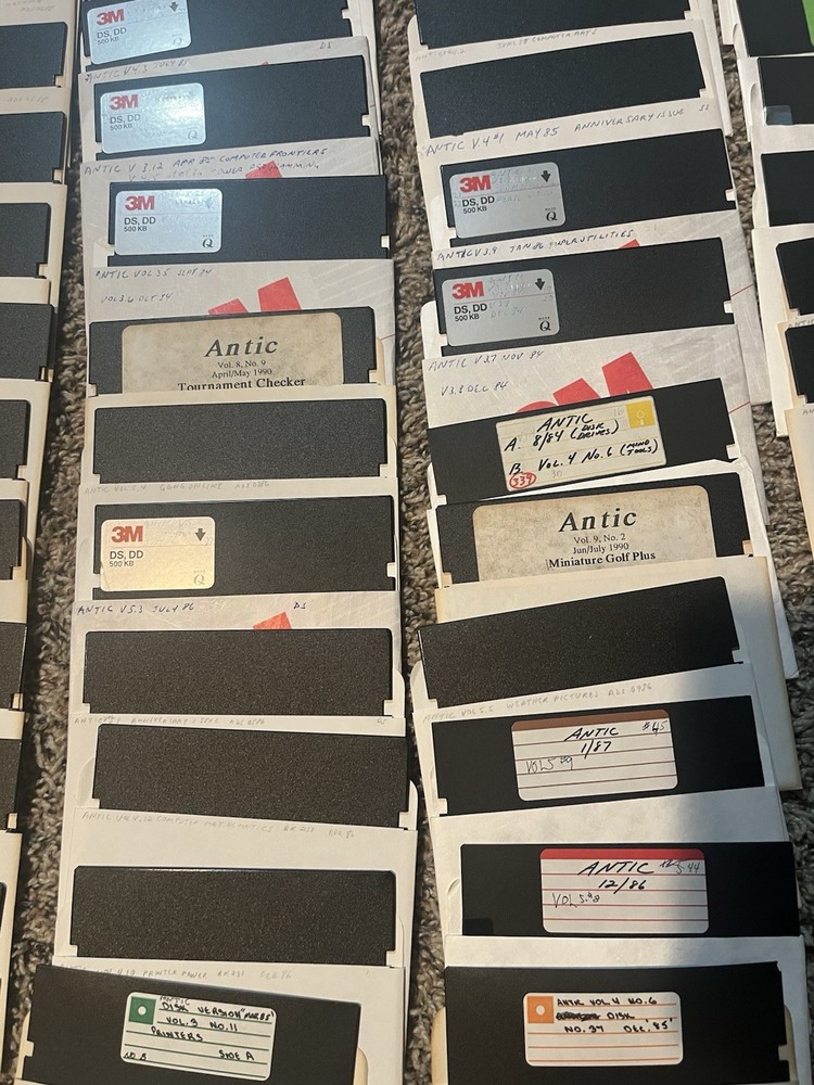 Atari Antic Magazine Diskette Lot Games Utilities 80+ Partially Tested