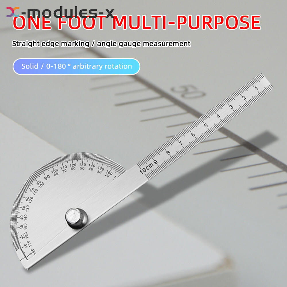 Woodworker Edge Ruler Protractor Angle 2 Arm Carpentry Ruler Tools Measuring New