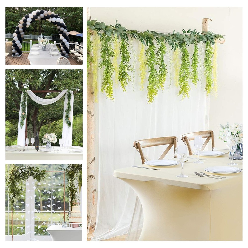 2Pack Spandex Table Cover for 8FT Table Universal Fitted Stretch Tablecloth f...