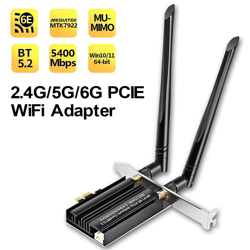 PCI-E WiFi Gaming Adapter Desktop PC for Intel PCIe Wifi Card Bluetooth5.2