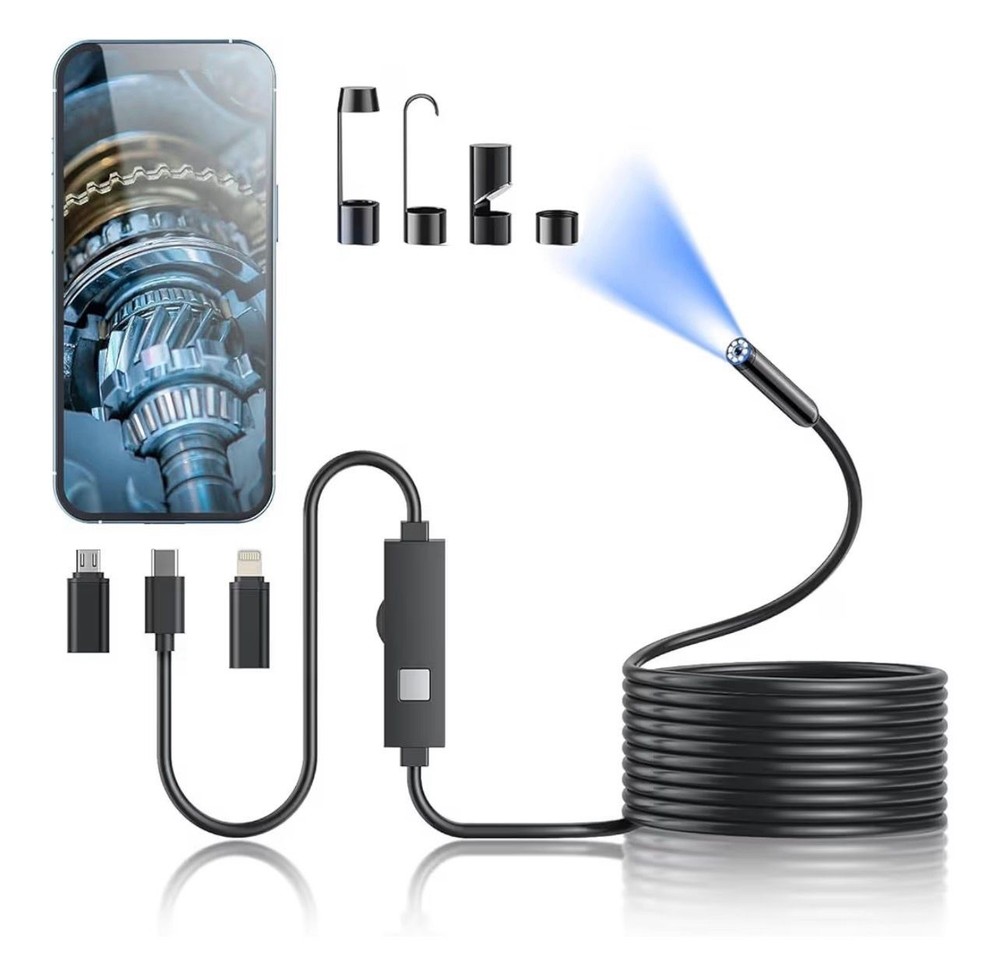 1920P HD Endoscope Camera 16.4ft Borescope Snake Camera LED Light