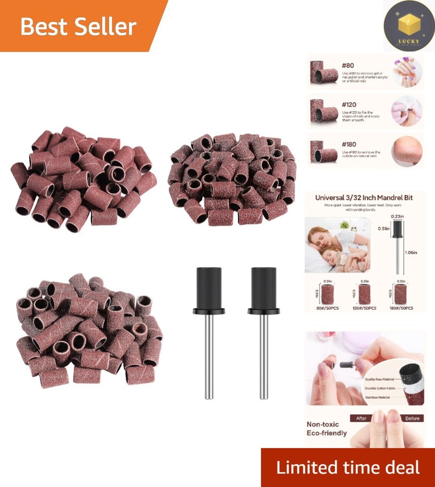 Durable Nail Sanding Bands with 3/32" Bits - Perfect for Beginners & Pros
