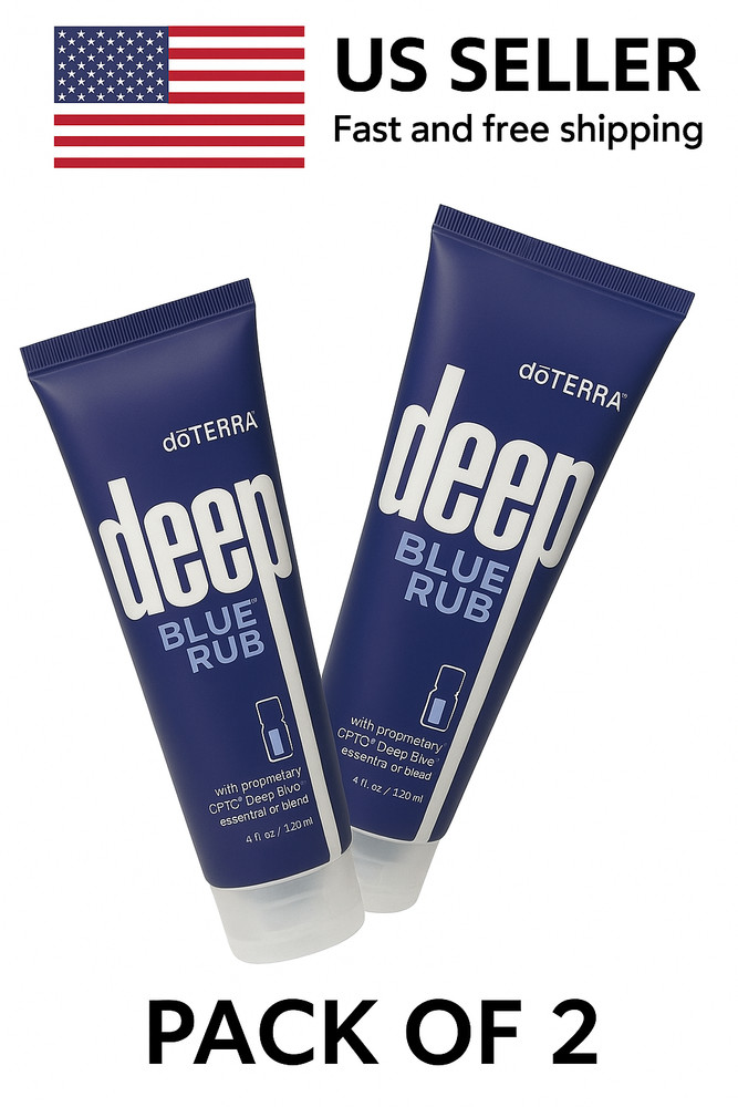 2 PACK DoTERRA Deep Blue doterra Rub Body Cream - 4 oz