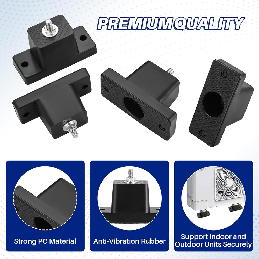 4 Pack Rubber Vibration Isolator Mounting Bracket, Anti-Vibration Rubber Isolato