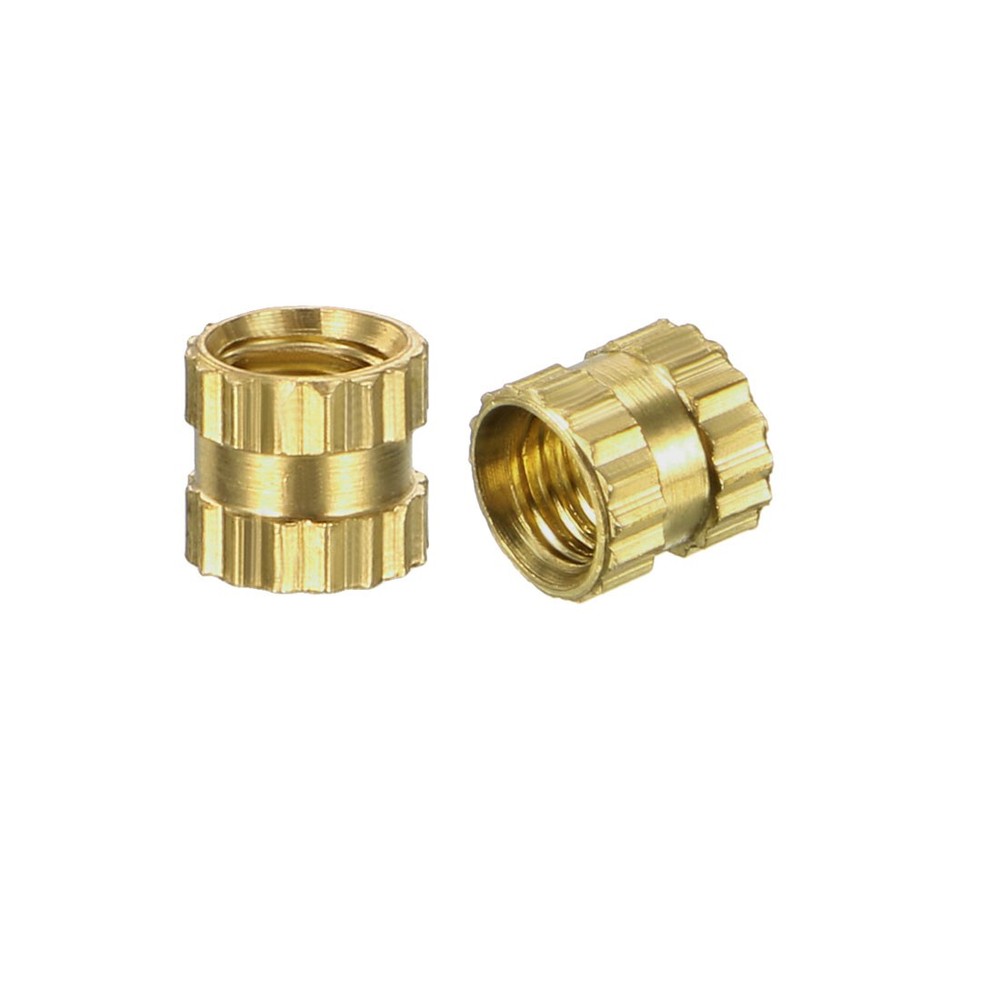 50pcs M3 4mm x 4mm Brass Knurled Threaded Insert Embedment Nuts