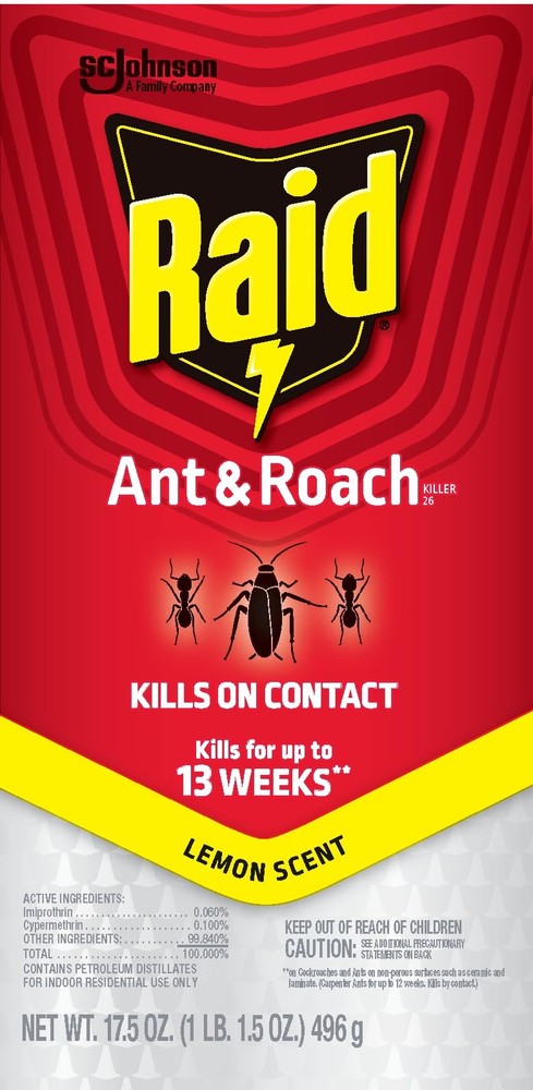 Raid Ant & Roach Killer Spray For Listed Bugs Keeps Killing for Weeks Lemon