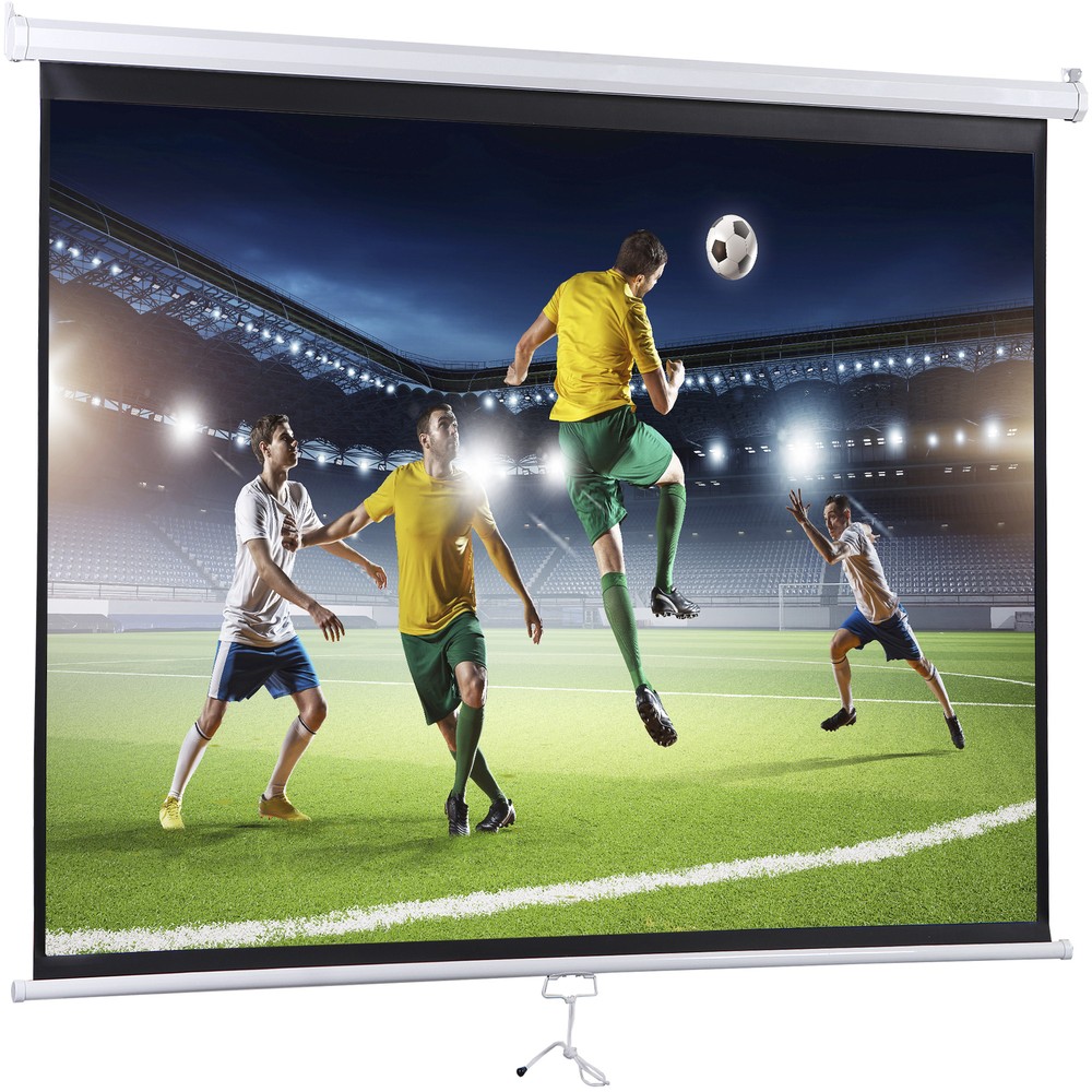 72 Inch Manual Pull Down Projector Screen 4:3 HD Retractable Widescreen Matte