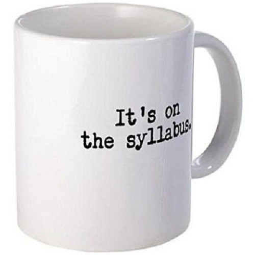 11oz mug It's On The Syllabus -  Printed Ceramic Coffee Tea Cup Gift