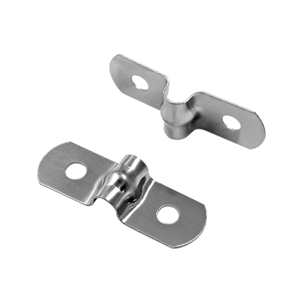 Hordion 50Pcs M5 Two Hole Strap U Bracket, Rigid Pipe M5, Silver