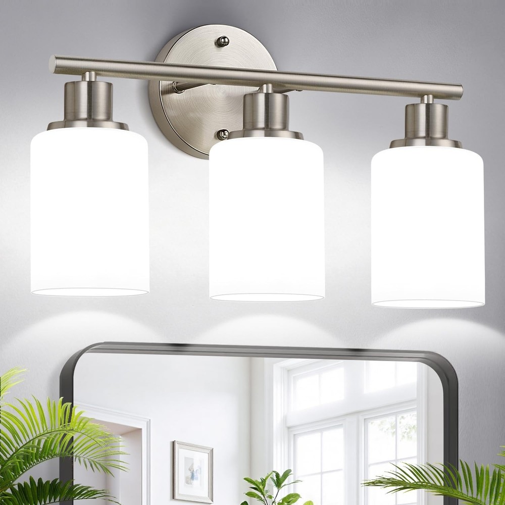 Versatile Reversible Mount Vanity Light in Brushed Nickel