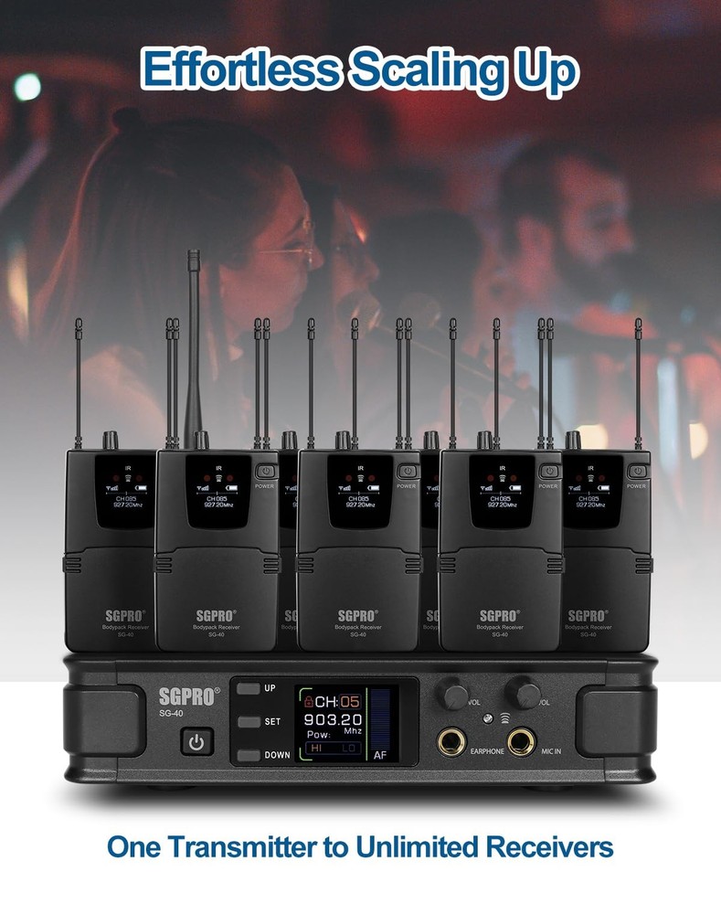 Wireless IEM System - Metal Transmitter, Expendable Bodypack Receiver with Earph