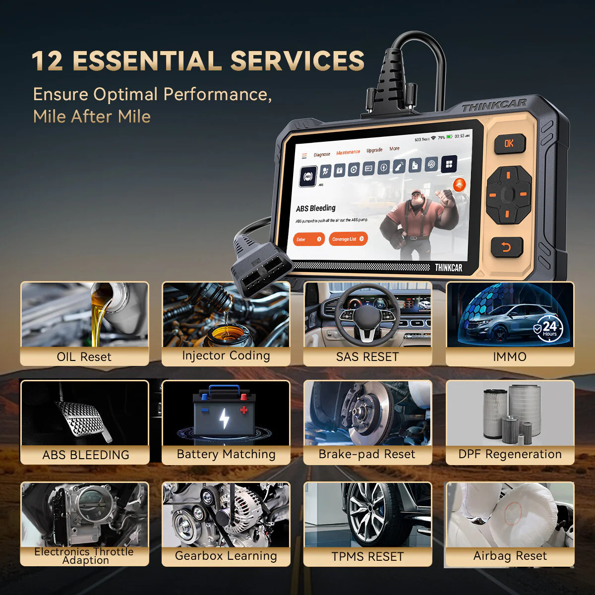 ThinkScan 662 OBD2 Scanner Bi-directional ABS/SRS/EPB/SAS System Diagnostic Tool