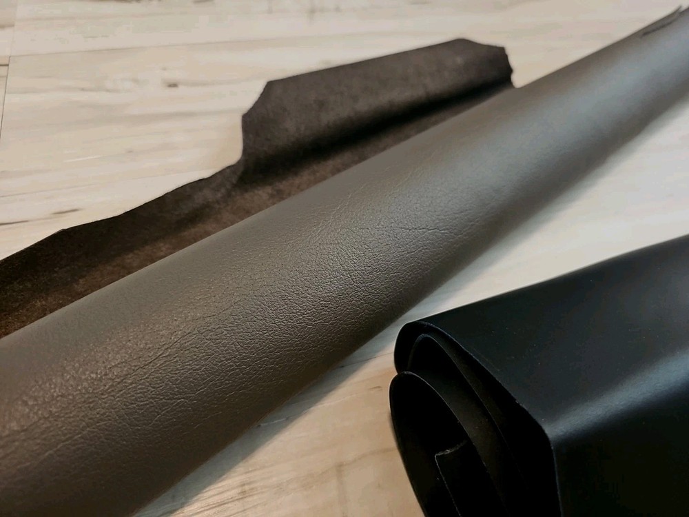 3-4oz BLACK GRAY FULL GRAIN LEATHER HIDE SOFT MATTE SIDE SHEET,PANEL 19+sqf