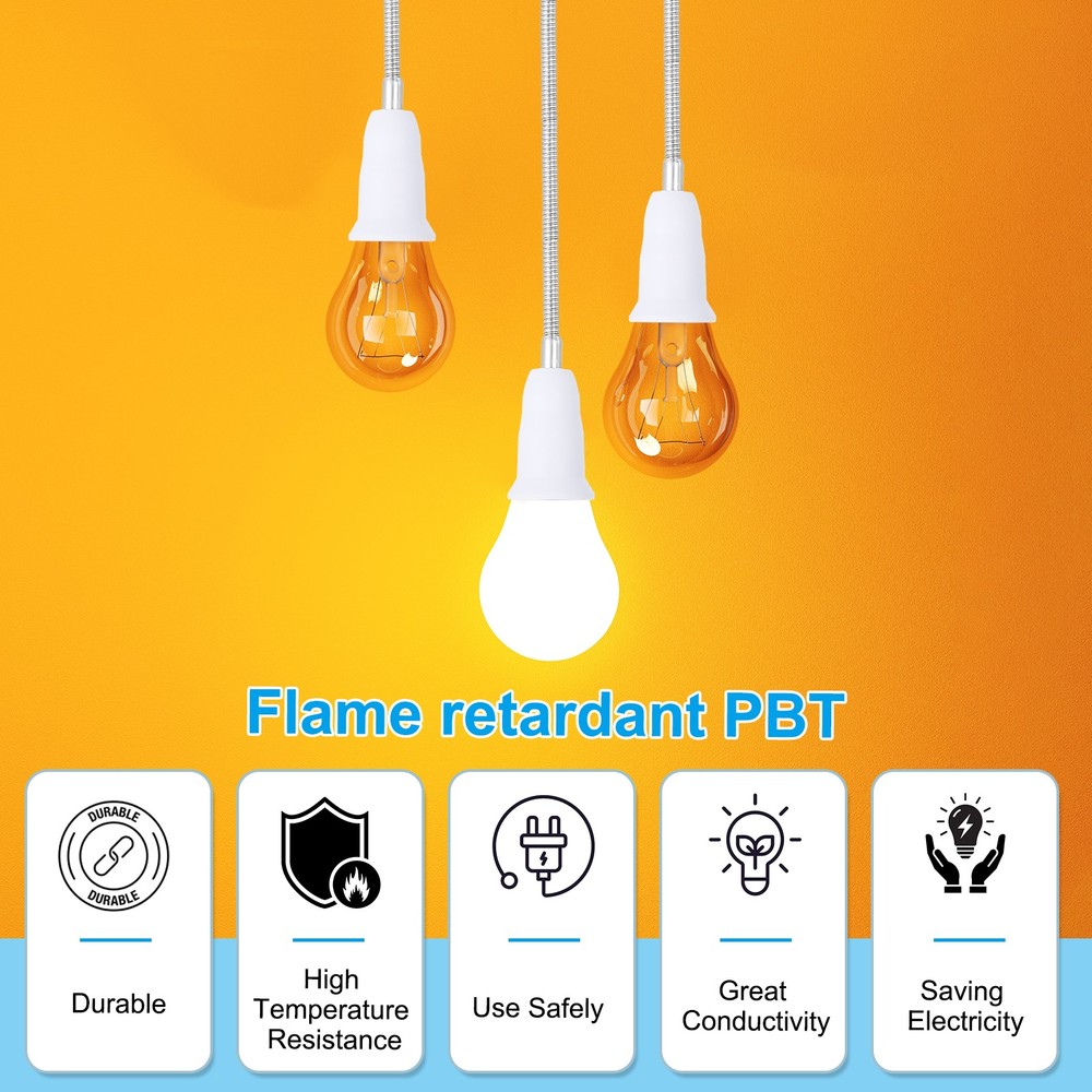 23.6 Inch E26/E27 Light Socket Extender for Medium Screw Base White