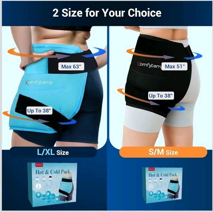 Hip Ice Pack Wrap for Replacement with Extra Large Coverage, Cold Application Sm