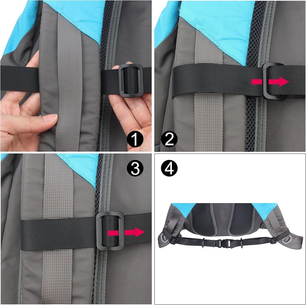 Heavy Duty Adjustable Backpack Chest Strap with Quick Release Buckle - Black