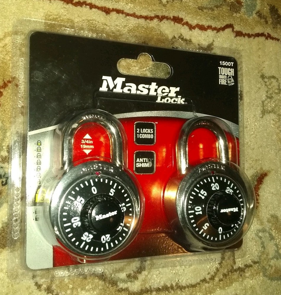 Master Lock 1500T Combination-Alike Locks, 2-Pack, Black