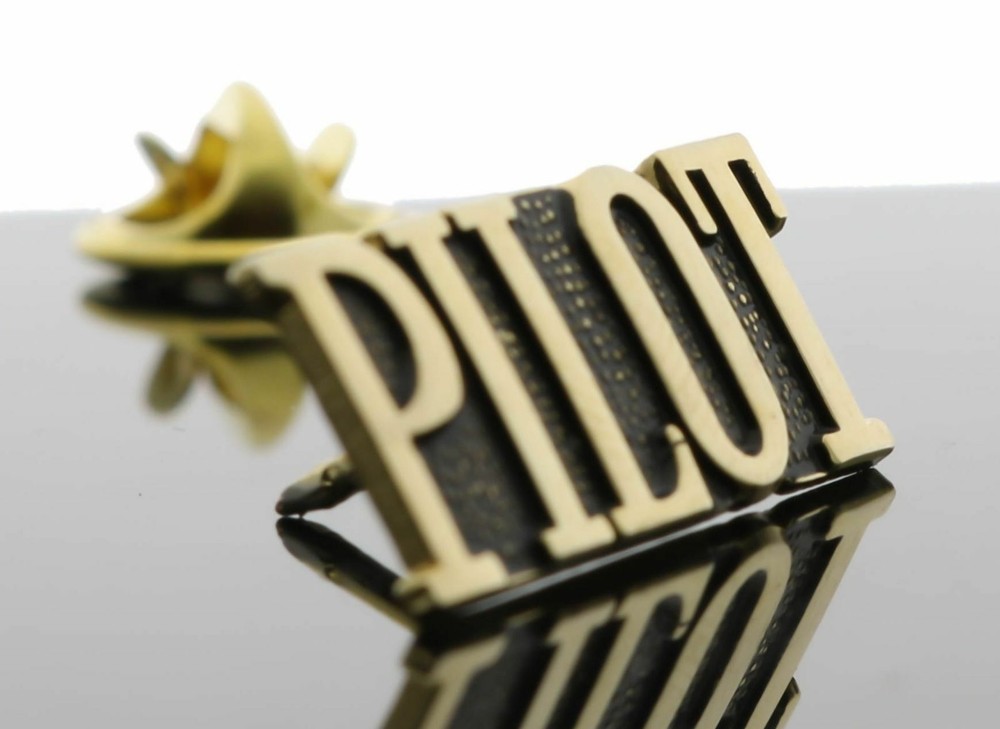 Pilot Script Hat or Lapel Pin H15835 F4D22F