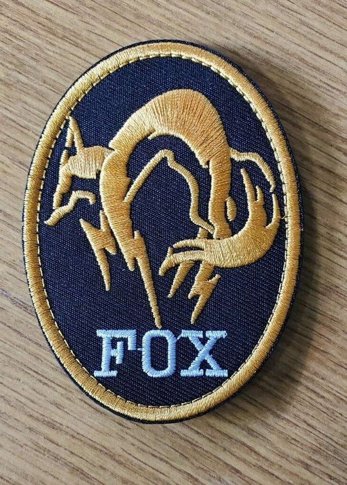 Metal Gear Fox Embroidered Orange patch w/ hook & loop