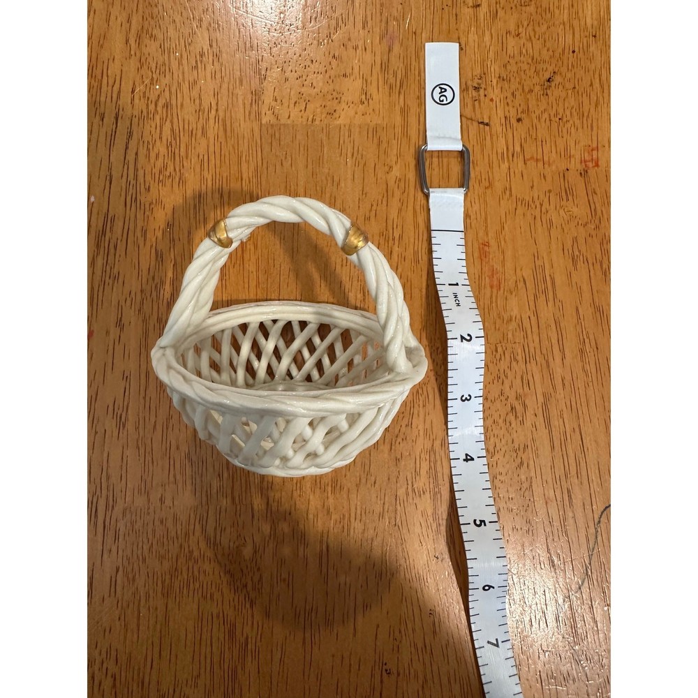 Small Ceramic Woven basket Vintage