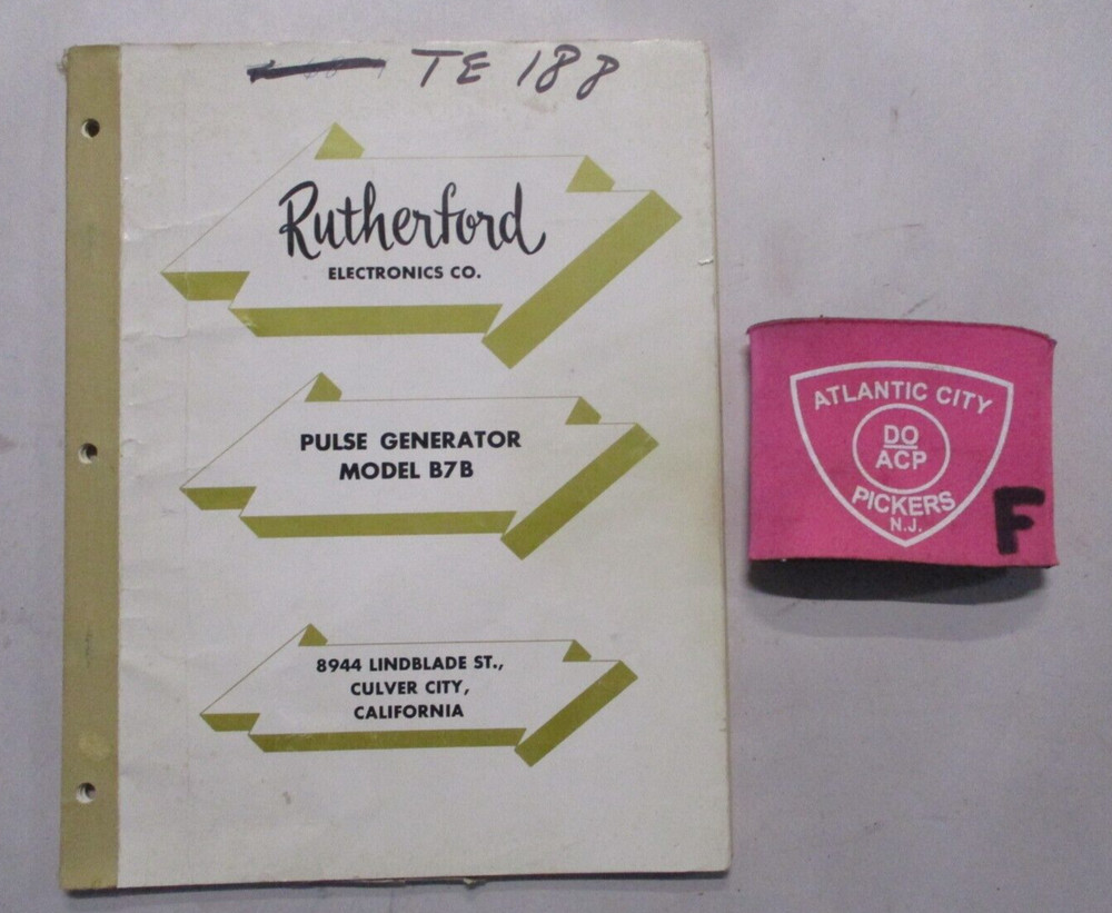 RUTHERFORD PULSE GENERATOR MODEL B7B MANUAL