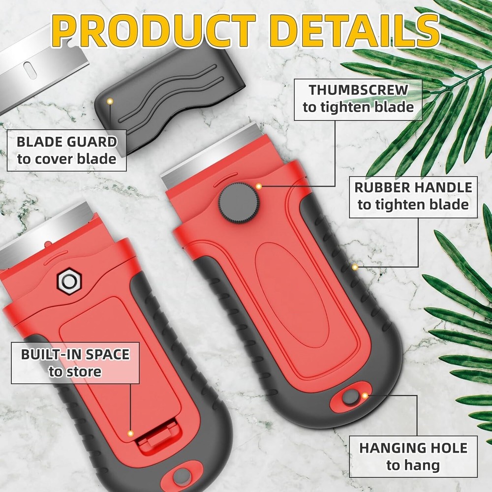 Razor Blade Scraper With 15Pcs Extra Blades Multi-Purpose Cleaning Scraper Tool