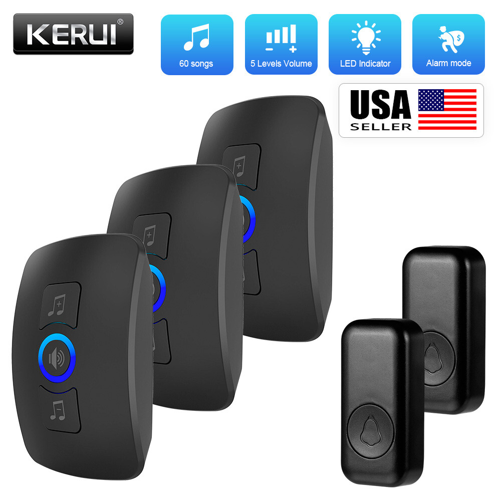 New Wireless Doorbell Chime Waterproof Plugin Receiver Adjustable Volume 1000FT