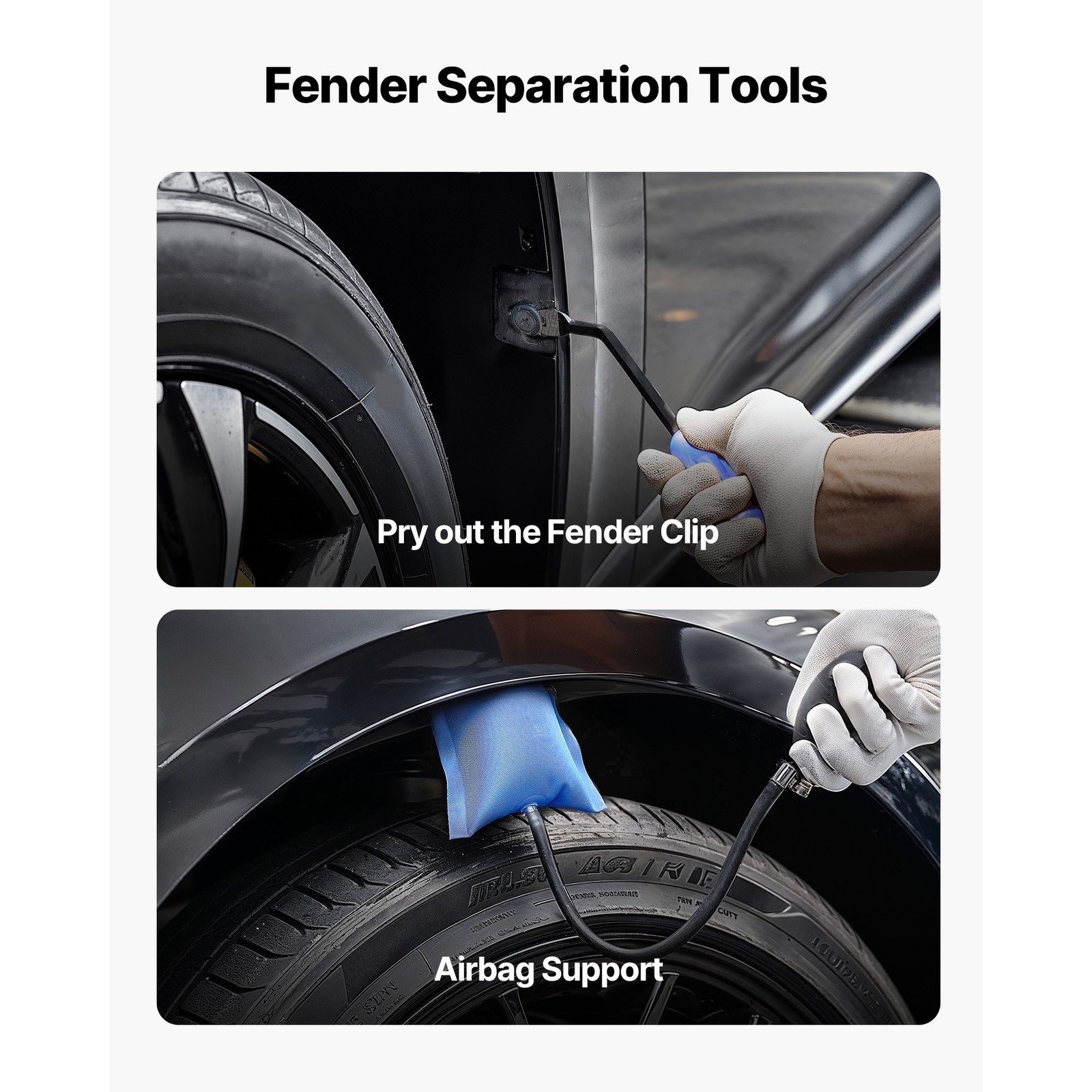 Uimoso Dent Repair Kit for Car Fender Damage with Flat Bar and Removal Tools