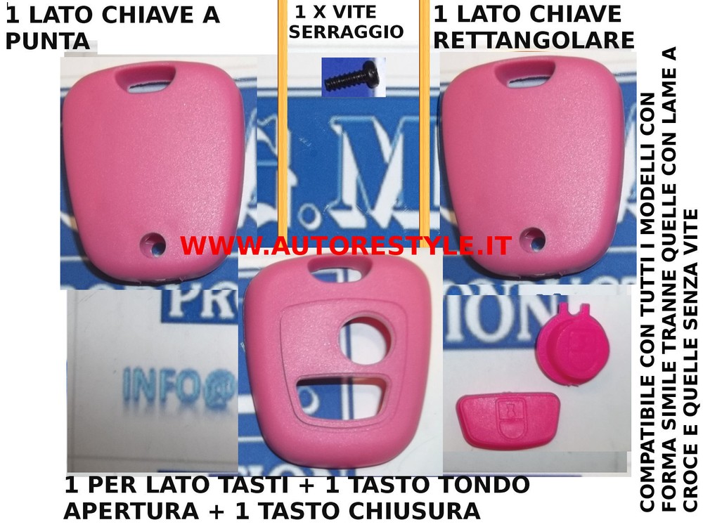 Cover Case Shell Pink For Key Remote Control 2 Button Citroen C1 C2 C3