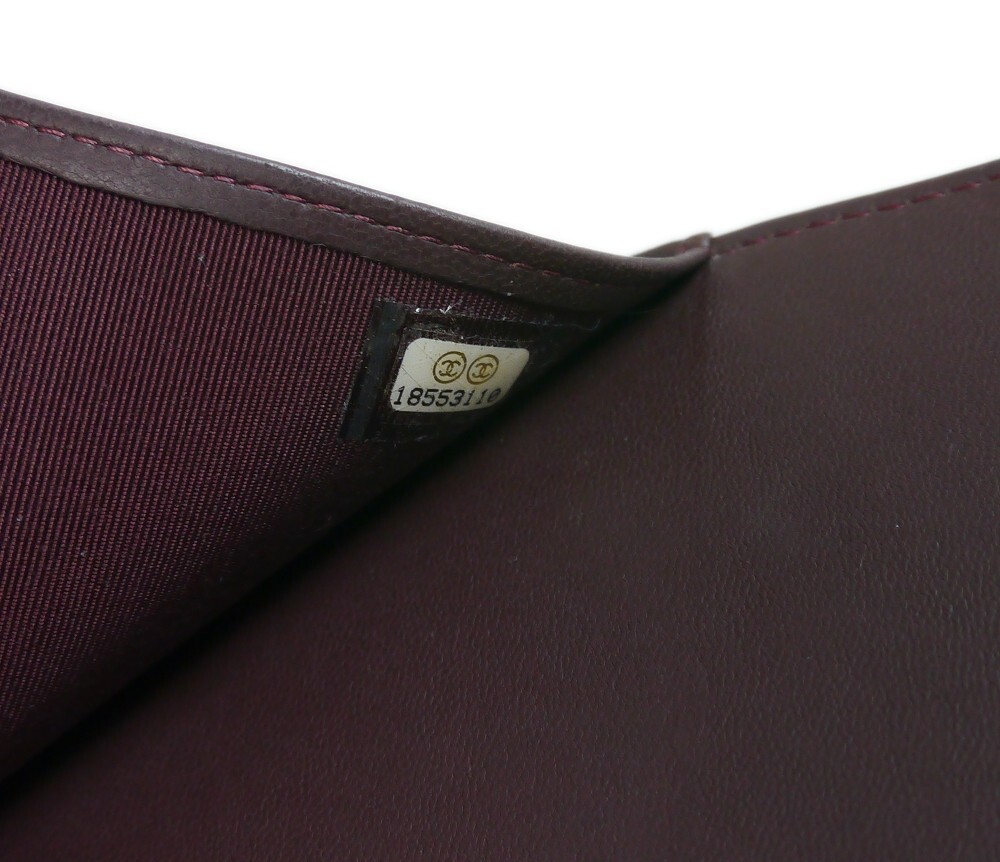Authentic CHANEL Notebook cover lambskin COCO mark Leather #4174