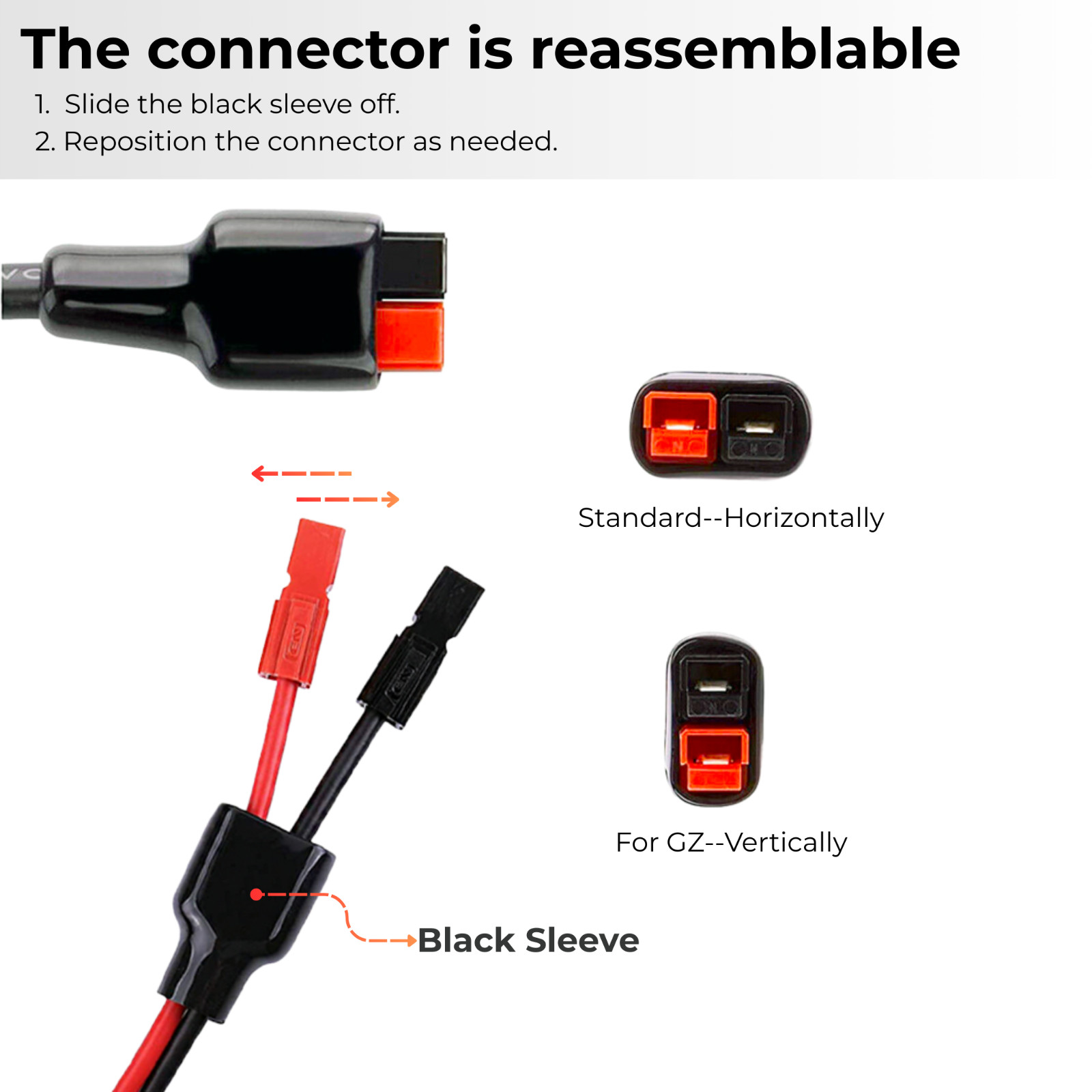 10AWG Battery Solar Cable fits Anderson Powerpole Connector 45A Extension Cable