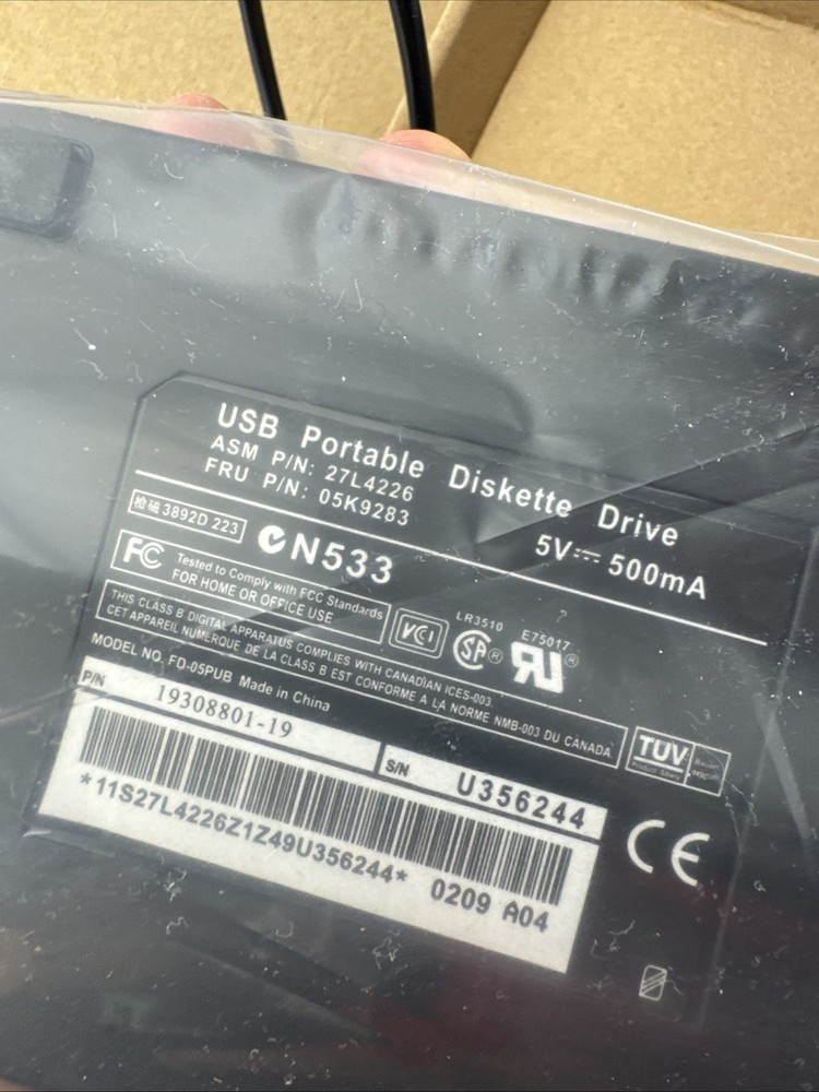 USB Portable Diskette Drive FD-05PUB 3.5" External Floppy