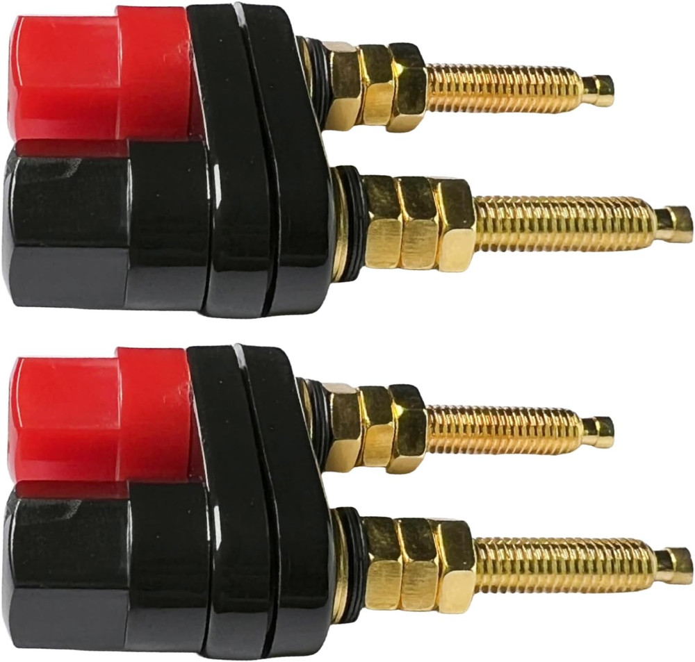 Dual Binding Post Terminal Banana Jack Socket Amp Speaker Power Connector 2 Pack