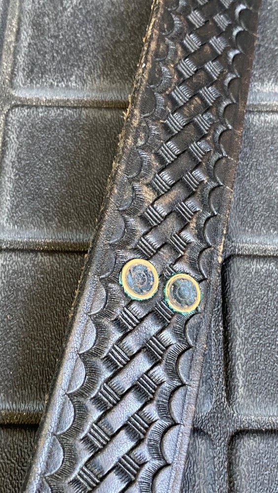 Black Leather Tooled Safariland Tactical Belt