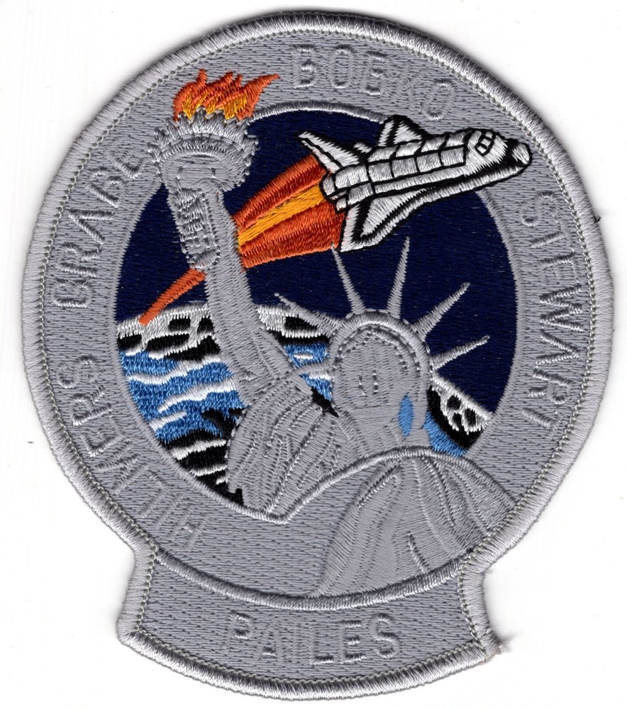 Postcard Space Shuttle Challenger Mission Patch Liberty 1980s