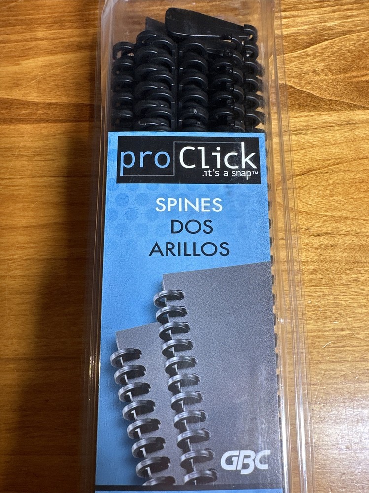 ProClick Modular Binding System Black Spines 5/16” 25 spines in package NEW