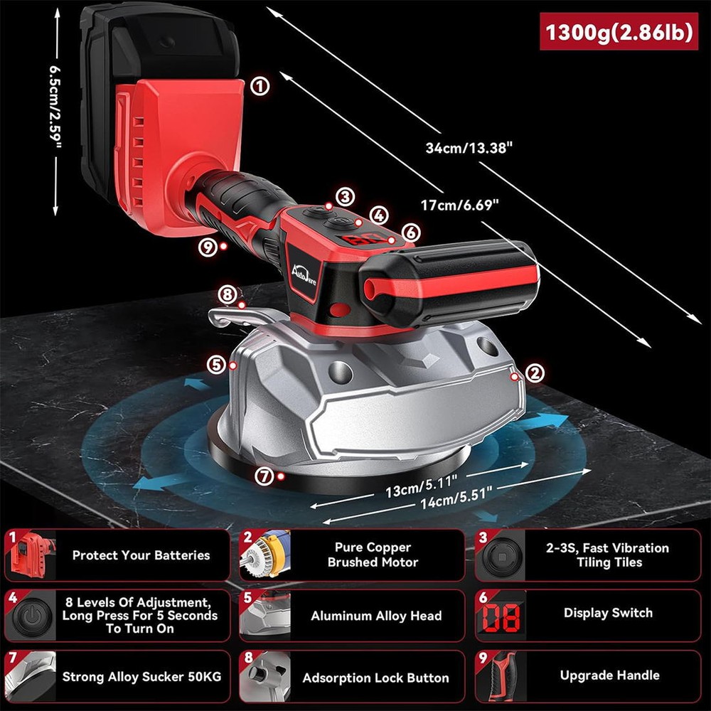 Tile Vibration Machine Tool Tile Vibration Leveling Machine for Milwaukee 18V