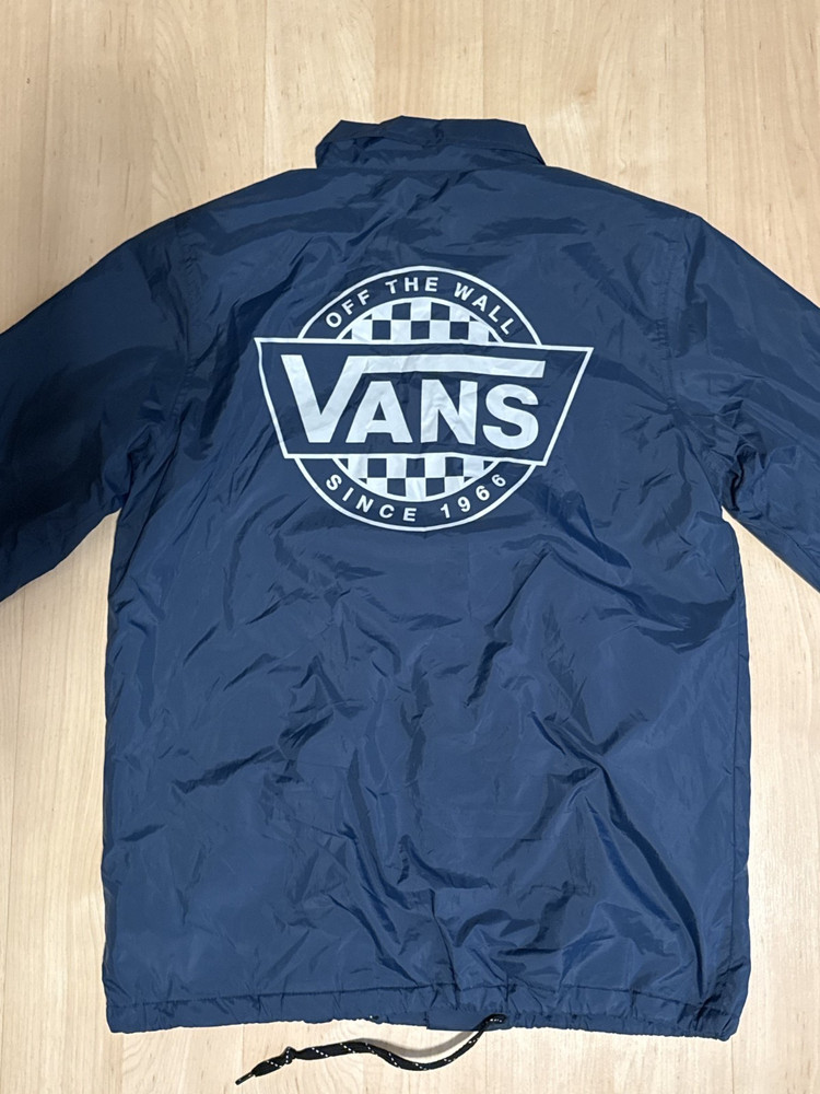 Vans Off The Wall Button Rain/Windbreaker Shell Jacket Navy Men’s Size Small