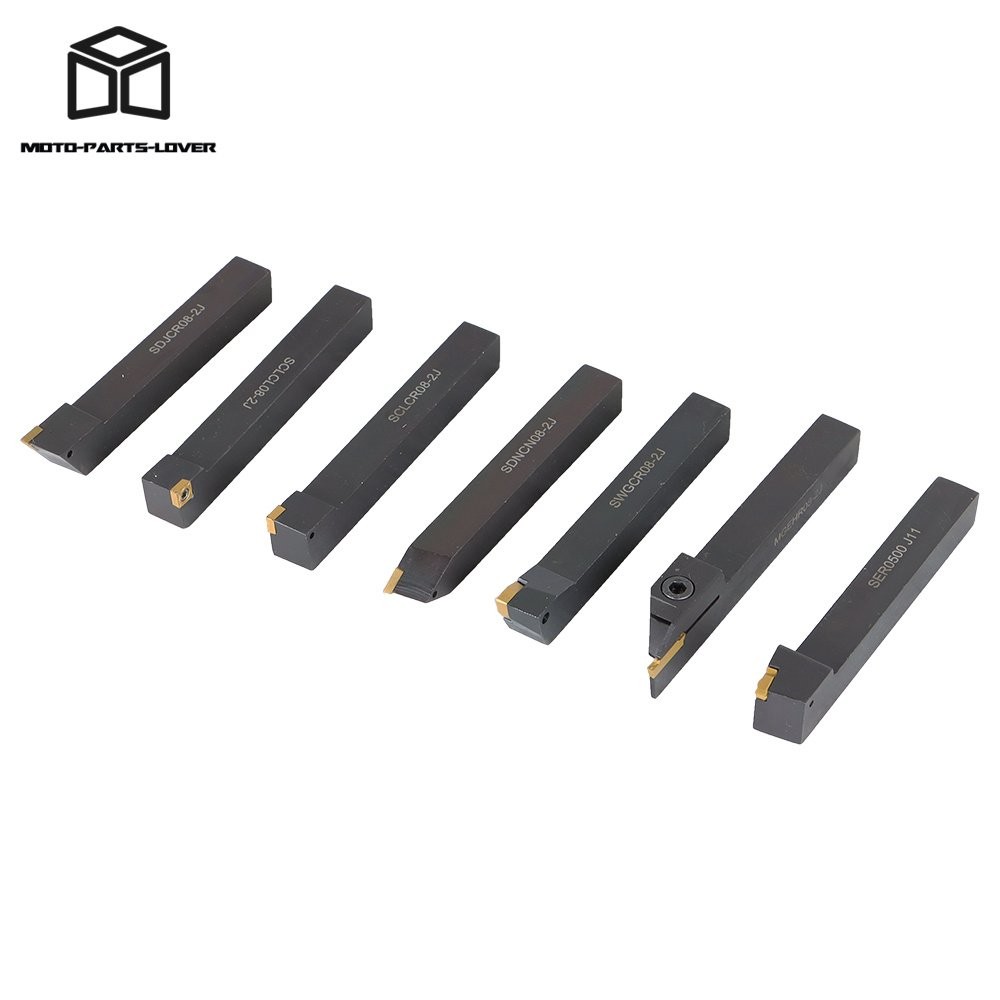 7Pcs Carbide Indexable Turning Tool 1/2" Lathe Tool Bit Thread Insert+Holder Kit