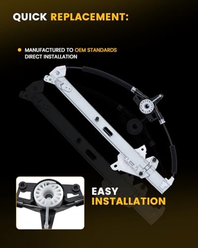 Power Window Regulator Without Motor Compatible with Mazda 3 Front Driver Side