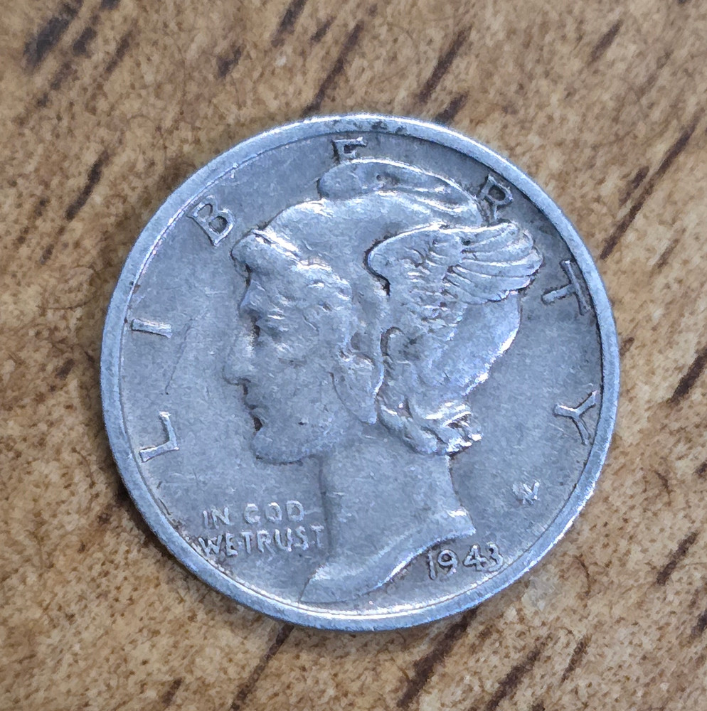 1943 S Mercury Dime Double Machining Date And Liberty Error