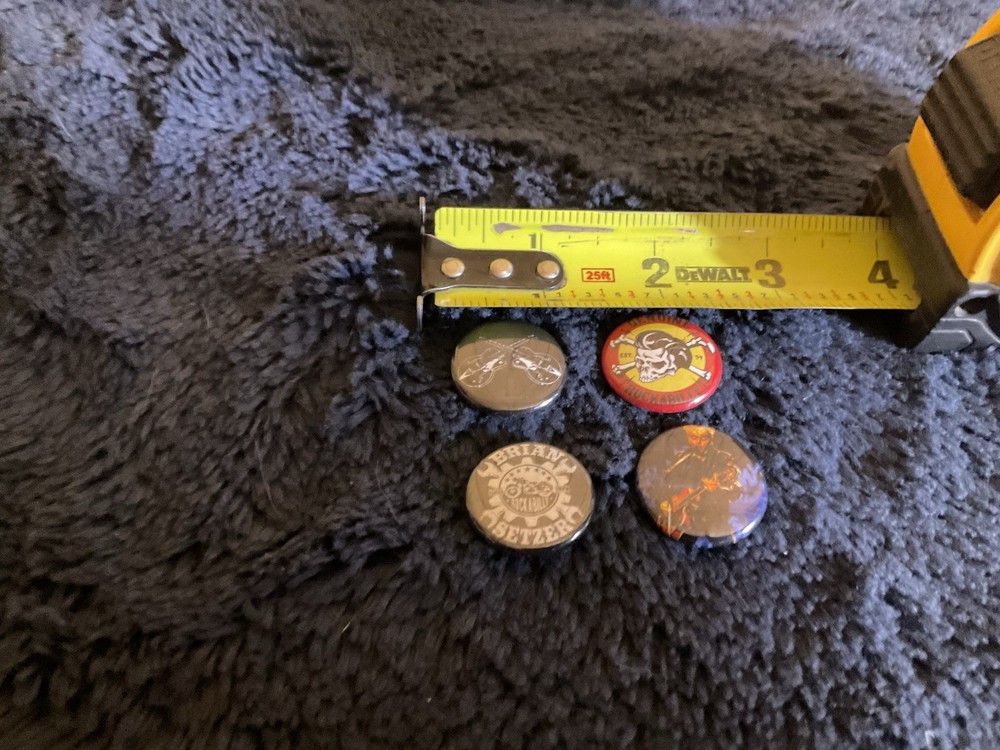 Rockabilly 1" Button Pin Set Of Four