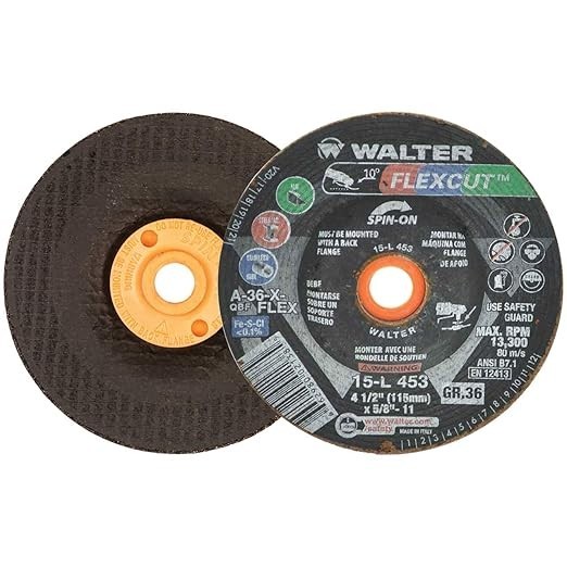 Walter 15-L453 4-1/2x5/8-11 Flexcut Spin-On Grinding Wheels, 25 pack, FREE SHIP